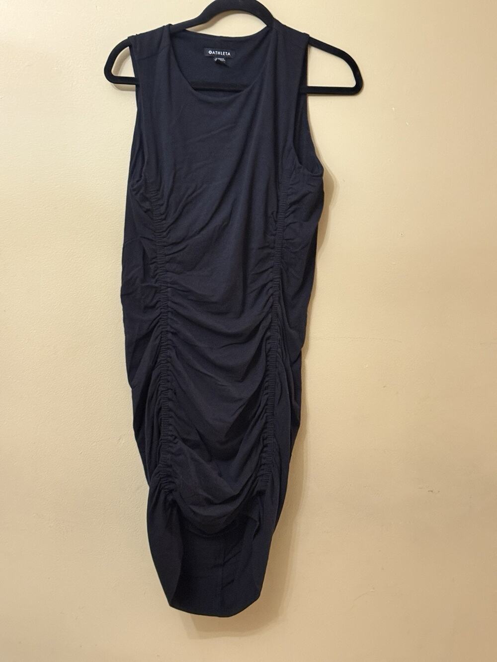 Athleta Dress Womens Medium Black Ruched Side Cinch Sleeveless Tank Clean Girl
